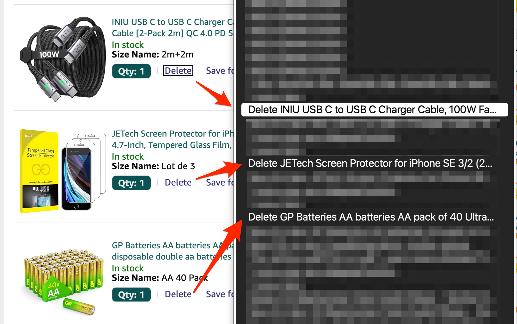 All of the controls are revealed in full in the list of form form controls, not just a series of 'delete', 'delete', 'delete' controls