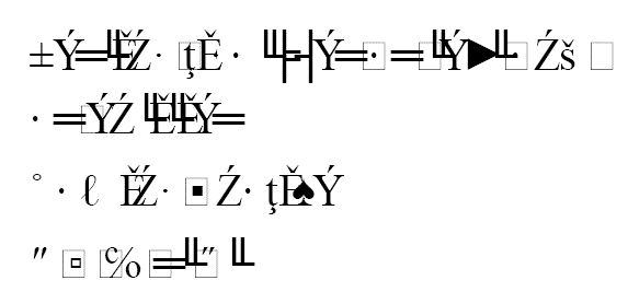 Text in a Word document converted to PDF where the font could not be rendered properly.