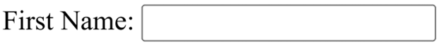 a text field with the visible label "First Name:"