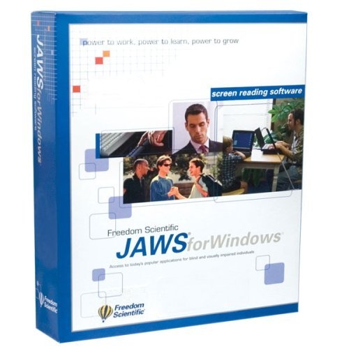 JAWS for Windows software box from Freedom Scientific, front cover.