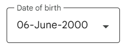 Date of birth dialog box showing 6 June 2000 selected