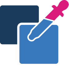 Eyedropper over two colored squares