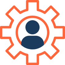 User icon inside a gear