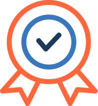 Award badge with a checkmark