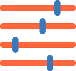 Horizontal sliders with adjustable knobs