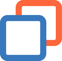 Two overlapping square outlines