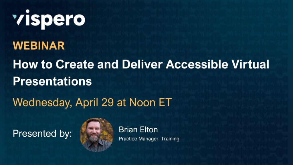 How to Create and Deliver Accessible Virtual Presentations