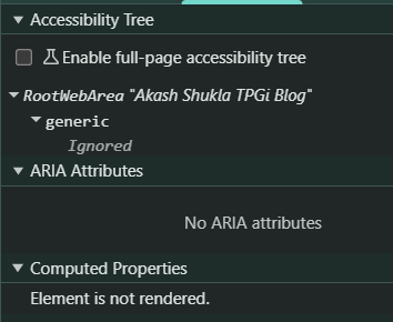 Accessibility Tree when display:none is used