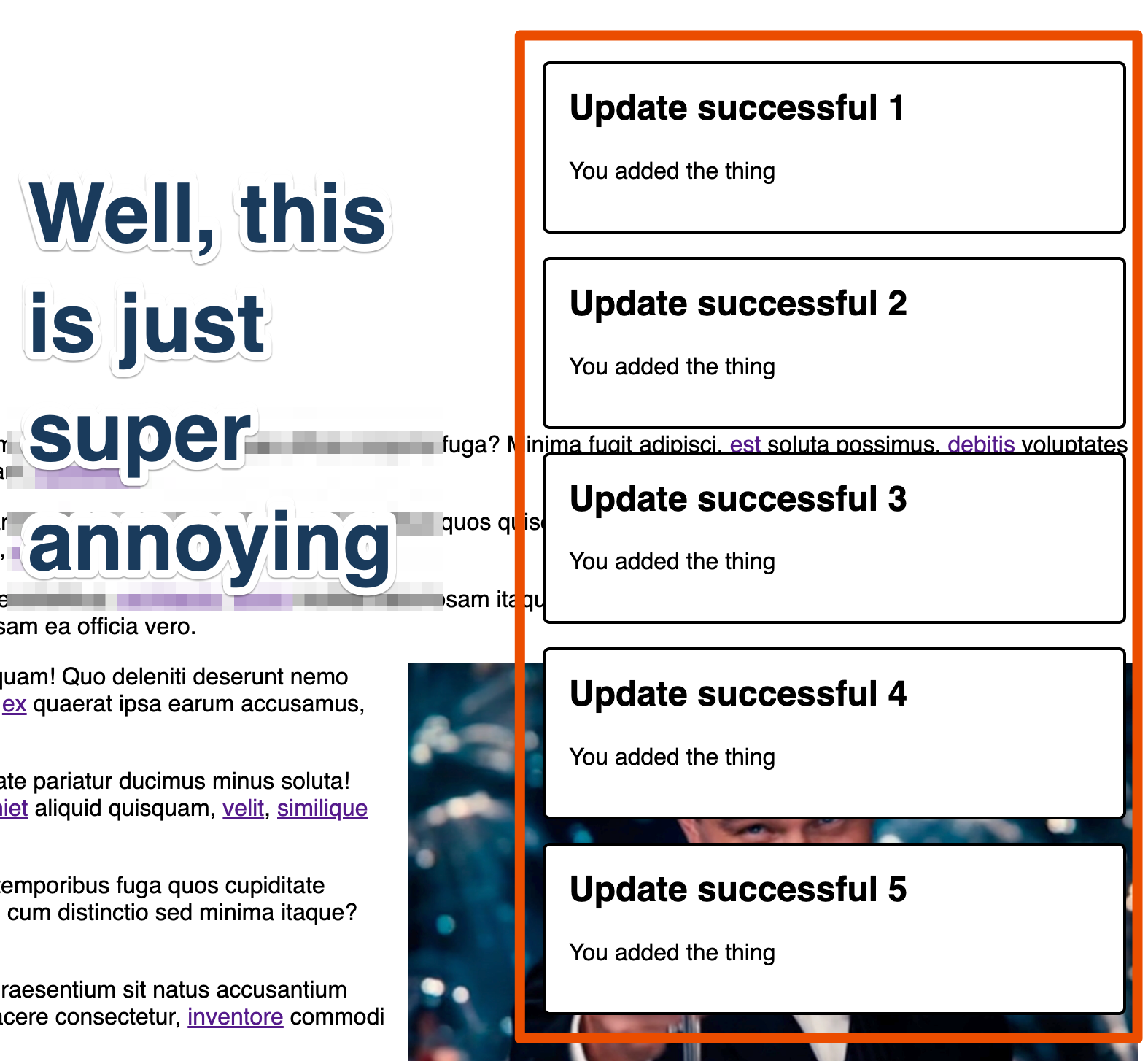 Well this is just super-annoying - a stack of update messages that you cannot dismiss