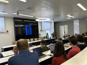 A busy lecture theatre at Masaryk University, Brno as the event gets underway.